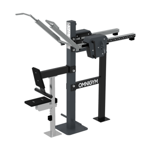 Maskin för latsdrag / ryggdrag – för träning av ryggen – i stål och med justerbara vikter från Omnigym.
