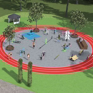 A 3D model of an outdoor gym in Gothenburg, Sweden