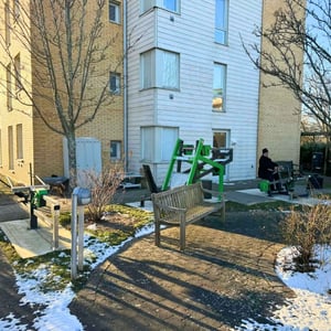 Omnigym outdoor gym at Vardagas nursing home